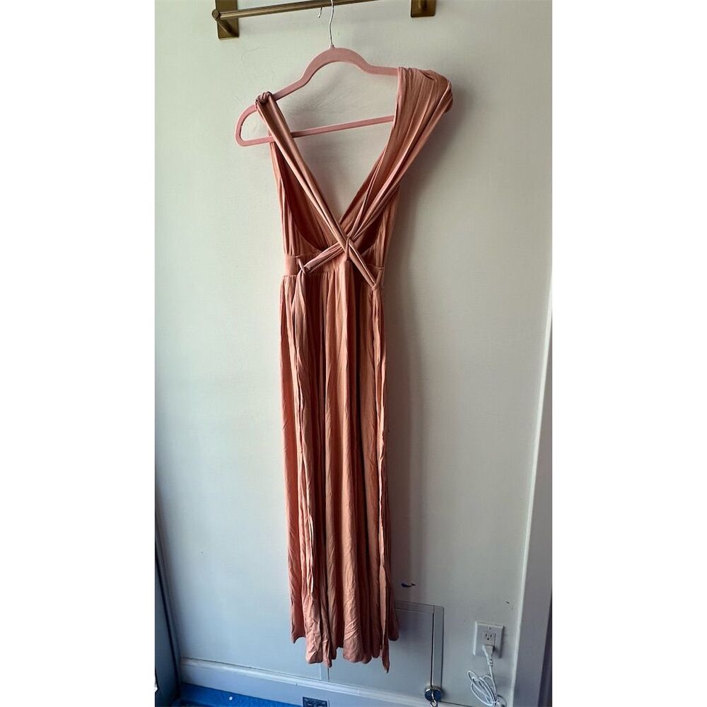 Free People  XS Coral Pink Wide Leg Jumpsuit